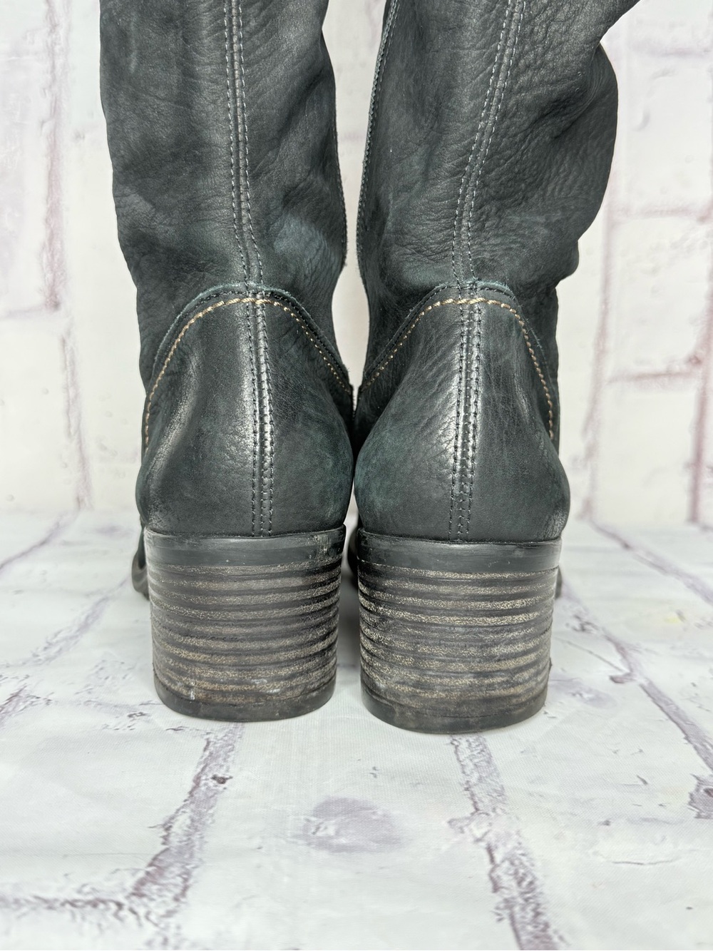 Paul Green Kendra Knee High Riding Boots Sz 7.5 Black Leather Equestrian Renfair - Picture 5 of 13